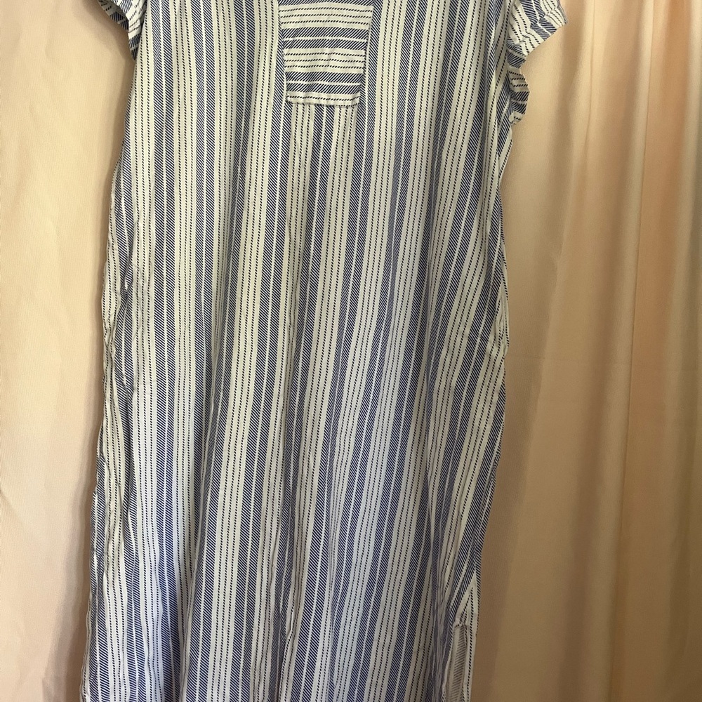 Striped Blue and White Maxi Dress - Picture 2 of 7